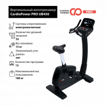 Профессиональный Вертикальный велотренажер CardioPower PRO UB450 (UB410)